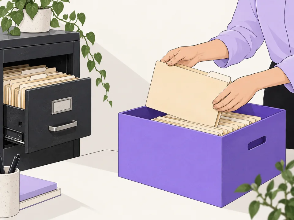 Illustrazione: trasferimento ordinato dello storico da un archivio a un altro.