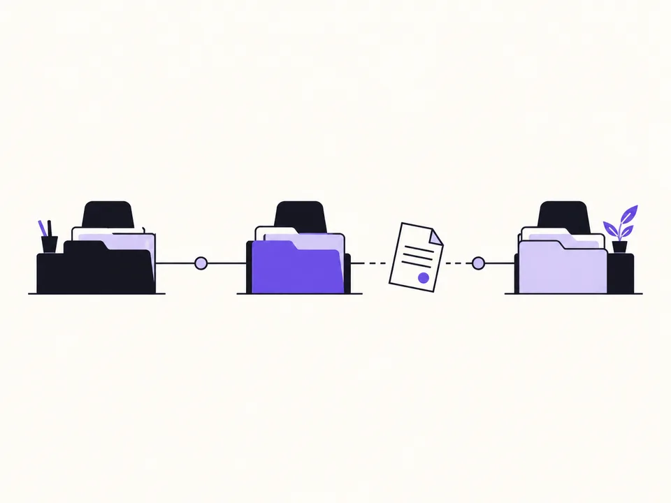 Documenti di tre professionisti collegati, con un legame interrotto