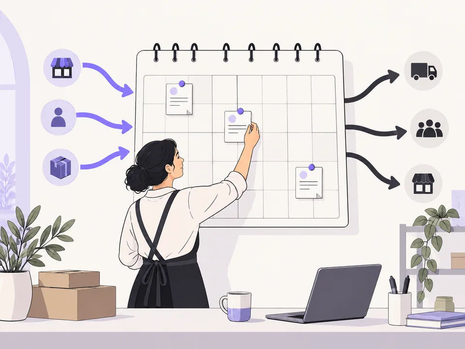 Illustrazione: calendario con scadenze di incassi e pagamenti.